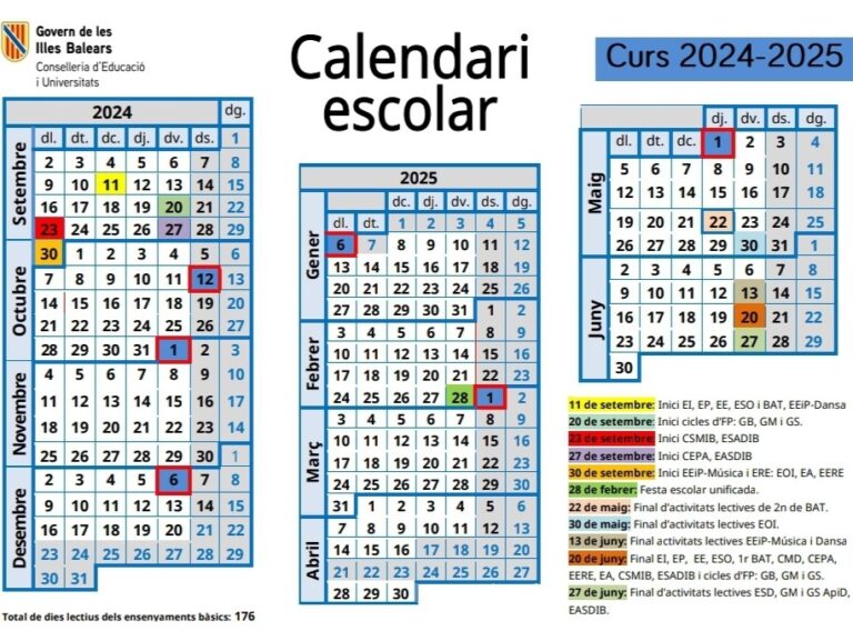 Calendari Escolar 2024-25